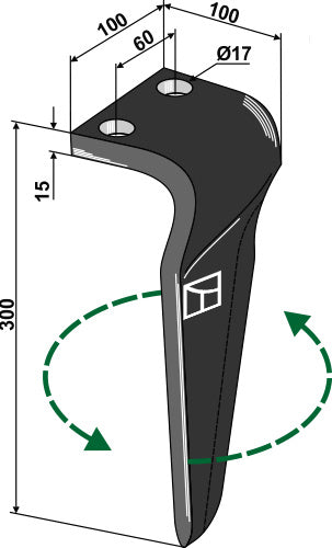 Kreiseleggenzinken 300mm links zu Valentini