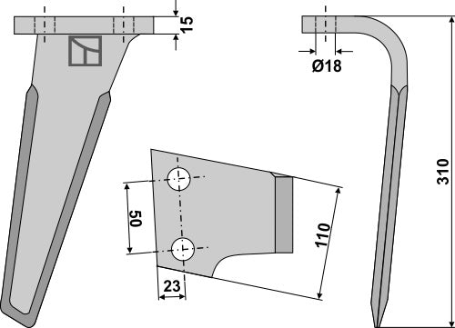 Kreiseleggenzinken 310mm rechts MAE030146 zu Maletti