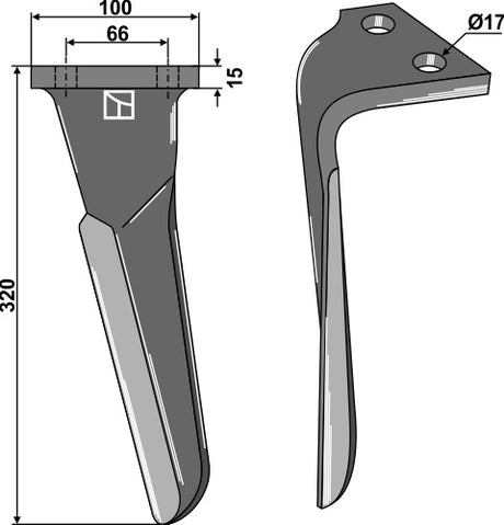 Kreiseleggenzinken 320mm links 2901270 zu Emy-Elenfer
