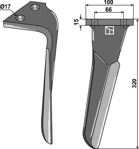 Kreiseleggenzinken 320mm rechts zu Aio