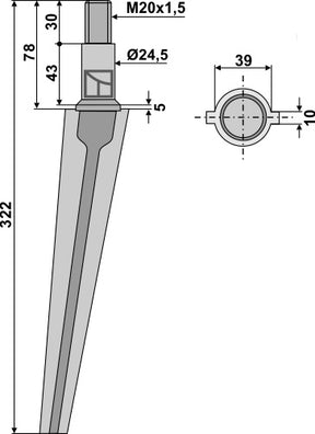 Kreiseleggenzinken 322mm zu Doublet-Record