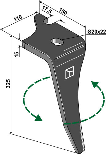 Kreiseleggenzinken 325mm links KZ200002 zu Vogel u. Noot