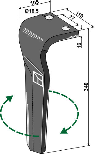 Kreiseleggenzinken 340mm rechts 820380 zu Dowdeswell