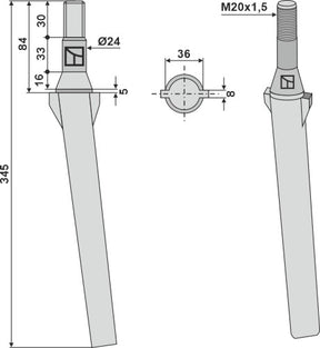 Kreiseleggenzinken 345mm E5-G zu Celli
