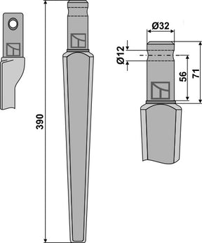 Kreiseleggenzinken 390mm 143001 zu Kongskilde