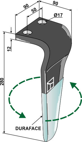 Kreiseleggenzinken (DURAFACE) 280mm links zu Ortolan