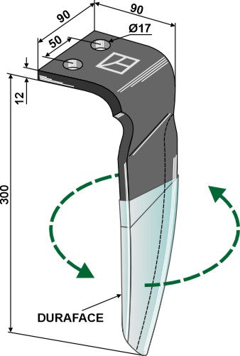 Kreiseleggenzinken (DURAFACE) 300mm links zu Vigolo