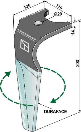 Kreiseleggenzinken (DURAFACE) 300mm rechts K2502270 zu Kuhn