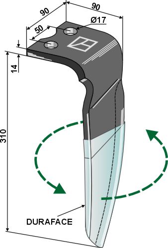 Kreiseleggenzinken (DURAFACE) 310mm links 931010031 zu Vigolo