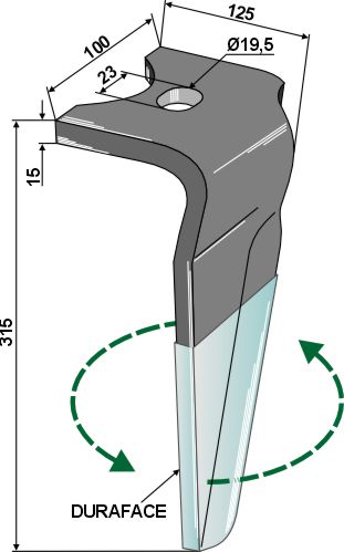 Kreiseleggenzinken (DURAFACE) 315mm links MKOA00293 zu Alpego