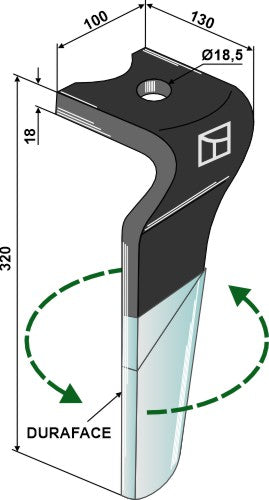 Kreiseleggenzinken (DURAFACE) 320mm links MA44000150R zu Maletti