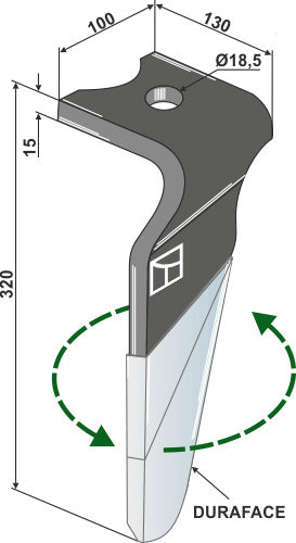 Kreiseleggenzinken (DURAFACE) 320mm links MA46010150S zu Maletti