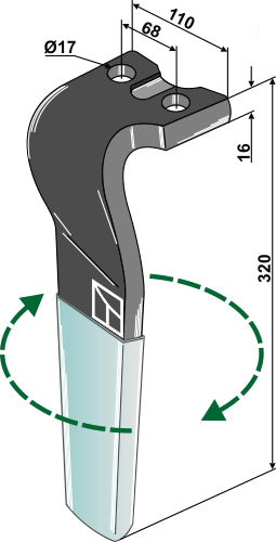 Kreiseleggenzinken (DURAFACE) 320mm rechts 52556400 zu Kuhn