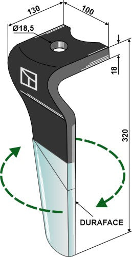 Kreiseleggenzinken (DURAFACE) 320mm rechts MA44000151R zu Maletti