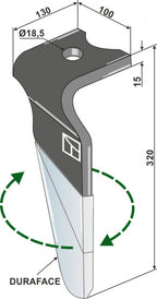 Kreiseleggenzinken (DURAFACE) 320mm rechts MA46010151 zu Maletti