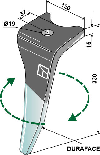 Kreiseleggenzinken (DURAFACE) 330mm rechts 223838 zu Amazone