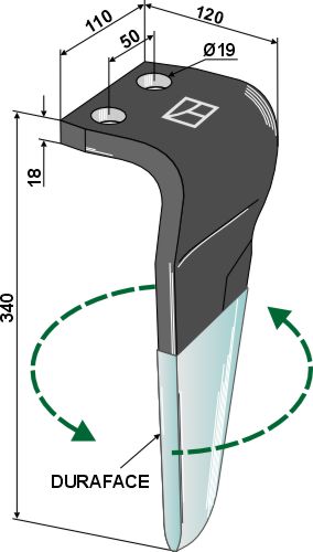 Kreiseleggenzinken (DURAFACE) 340mm links MAE080146R zu Maletti