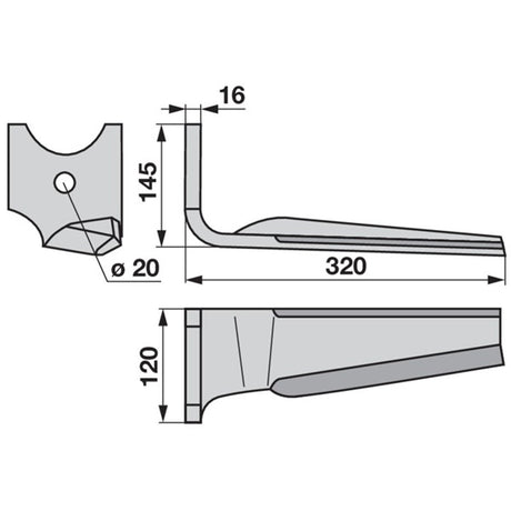 Kreiseleggenzinken links zu Kuhn K2500090 – Kreiselegge Ersatzteil