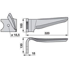 Kreiseleggenzinke links zu Maletti 44010151 – Kreiselegge Ersatzteil
