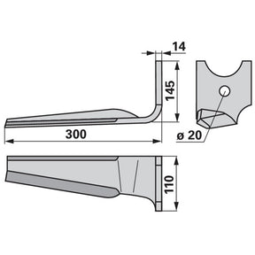 Kreiseleggenzinken rechts zu Kuhn K2500080/K2500081 – Kreiselegge Ersatzteil