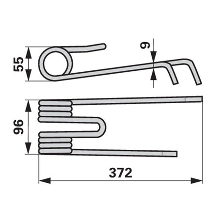 Kreiselheuerzinke links 4101500580L zu Lely – Kreiselheuer Ersatzteil
