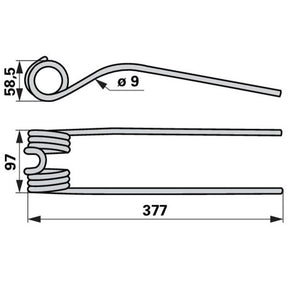 Kreiselheuerzinke Tiefschwarz anstelle von Deutz-Fahr 06580456 – Deutz Ersatzteile Ersatzteil