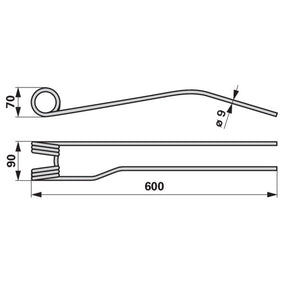 Kreiselschwaderzinken rechts VF16624404.86 zu Deutz-Fahr – Deutz Ersatzteile Ersatzteil