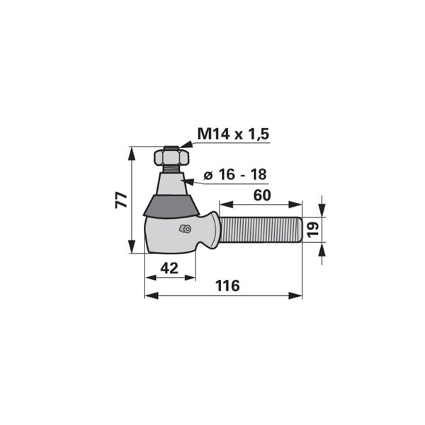 Kugelgelenk links ESM 2890160 – Kugelgelenke für Traktor Ersatzteil