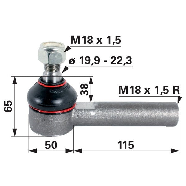 Kugelgelenk 1-33-743-603 zu Steyr – Sonstiges für Traktor Ersatzteil