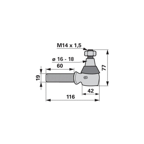Kugelgelenk rechts ESM 2890150 – Kugelgelenke für Traktor Ersatzteil