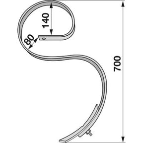 Kultureggenzinke komplett 45x12mm – Egge Ersatzteil