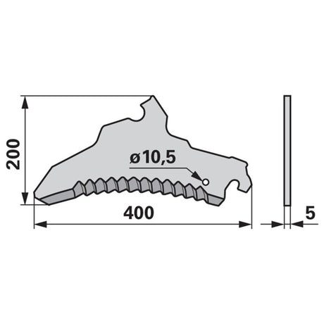 Ladewagenmesser 400 mm, 5 mm 434.100.001 zu Landsberg – Landtechnik Ersatzteil