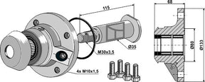 Lager komplett ohne Deckel - links 80967AV zu Agrolux