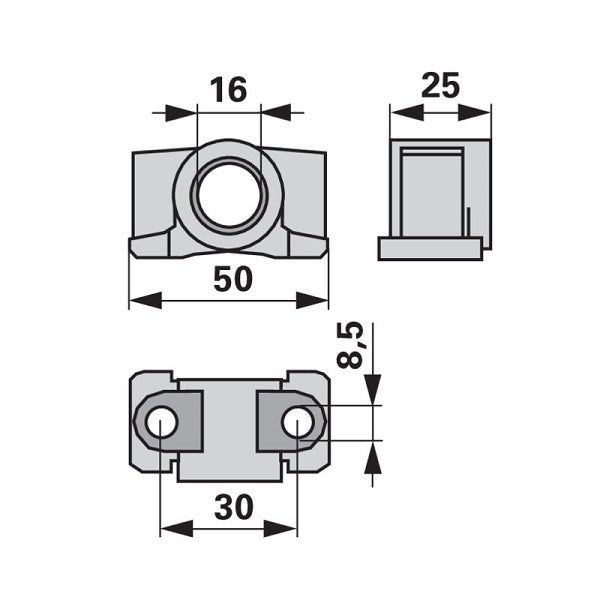 Lagerbock B 25 mm anstelle von Reform 1504202031 – Lager Ersatzteil
