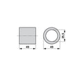 Lagerbuchse PVC 35,5 x 49 x 49 mm – Buchsen Ersatzteil
