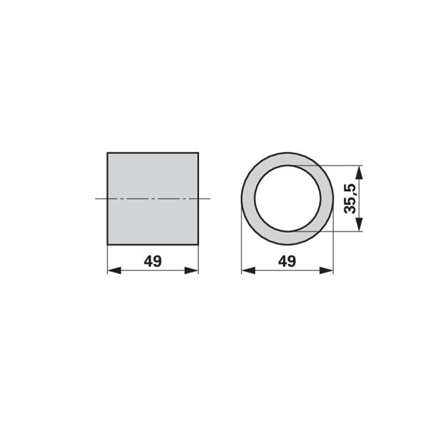 Lagerbuchse PVC 35,5 x 49 x 49 mm – Buchsen Ersatzteil