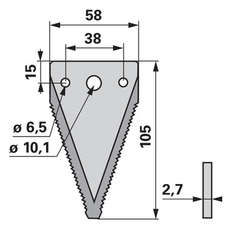 Laubschneideklinge gezahnt, Stärke 2,7 mm ESM 3440241 – Klingen für Scheibenmähwerk Ersatzteil