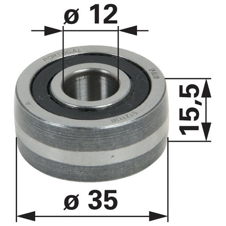 Laufrolle 35 x 12 x 15,5 mm 0464150 zu Stoll – Landtechnik Ersatzteil