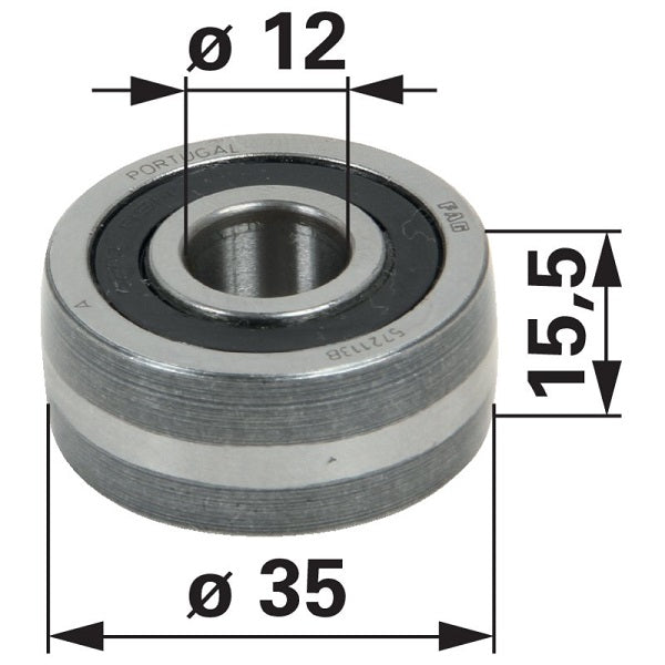 Laufrolle 35 x 12 x 15,5 mm 0464150 zu Stoll – Landtechnik Ersatzteil