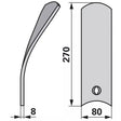 Leitblech - links - Arbeitsbreite 80 mm – Egge Leitbleche Ersatzteil