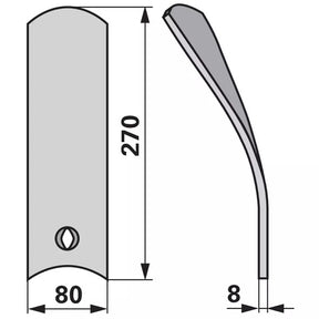 Leitblech - rechts - Arbeitsbreite 80 mm – Egge Ersatzteil