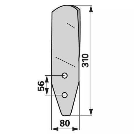 Leitblech - rechts - Länge 310 mm – Bodenbearbeitung Ersatzteil