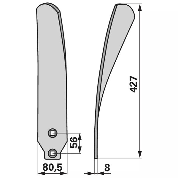Leitblech - schmal, rechts - Länge 427 mm – Bodenbearbeitung Ersatzteil