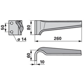 Kreiseleggenzinken links zu Alpego 260x80x10 – Kreiselegge Ersatzteil