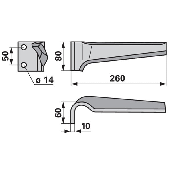 Kreiseleggenzinken links zu Alpego 260x80x10 – Kreiselegge Ersatzteil