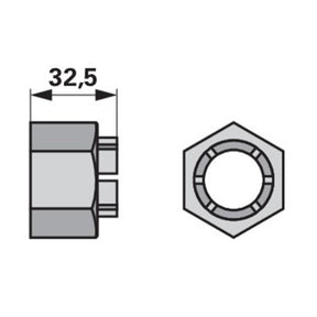 Kronenmutter - M30x3,5 – Deutz Muttern Ersatzteil
