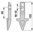 Einzelmulchfinger Mittelschnitt anstelle von Aebi AM26286/1 – Messer für Mulcher Ersatzteil