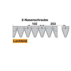Mähmesser 140 cm Vogel&Noot mit 27 Klingenspitzen – Messer für Balkenmäher Ersatzteil