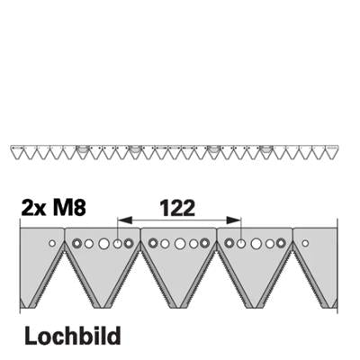 Mähmesser L 190 cm, 25 Klingen, gezahnt, anstelle von Rapid 253382 – Klingen für Balkenmäher Ersatzteil