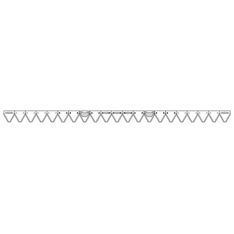 Mähmesser L 160 cm, 21 Klingen, gezahnt, anstelle von Rapid 257016 – Klingen für Scheibenmähwerk Ersatzteil